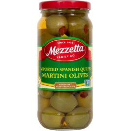 Mezzetta Spanish Queen Martini Olives Marinated Dry Vermouth (6x10Oz)