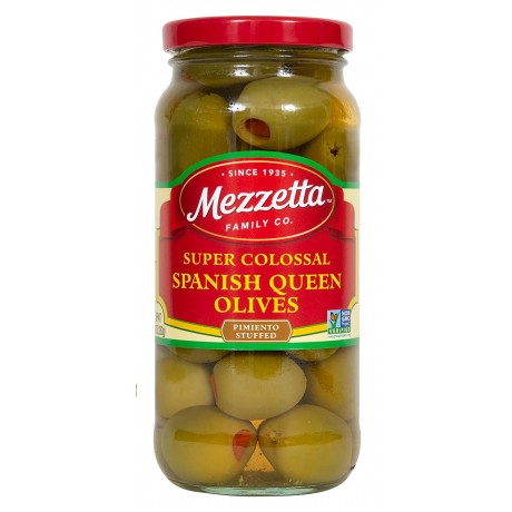 Mezzetta Spanish Colossal Queen Olives With Minced Pimento (6x10Oz)