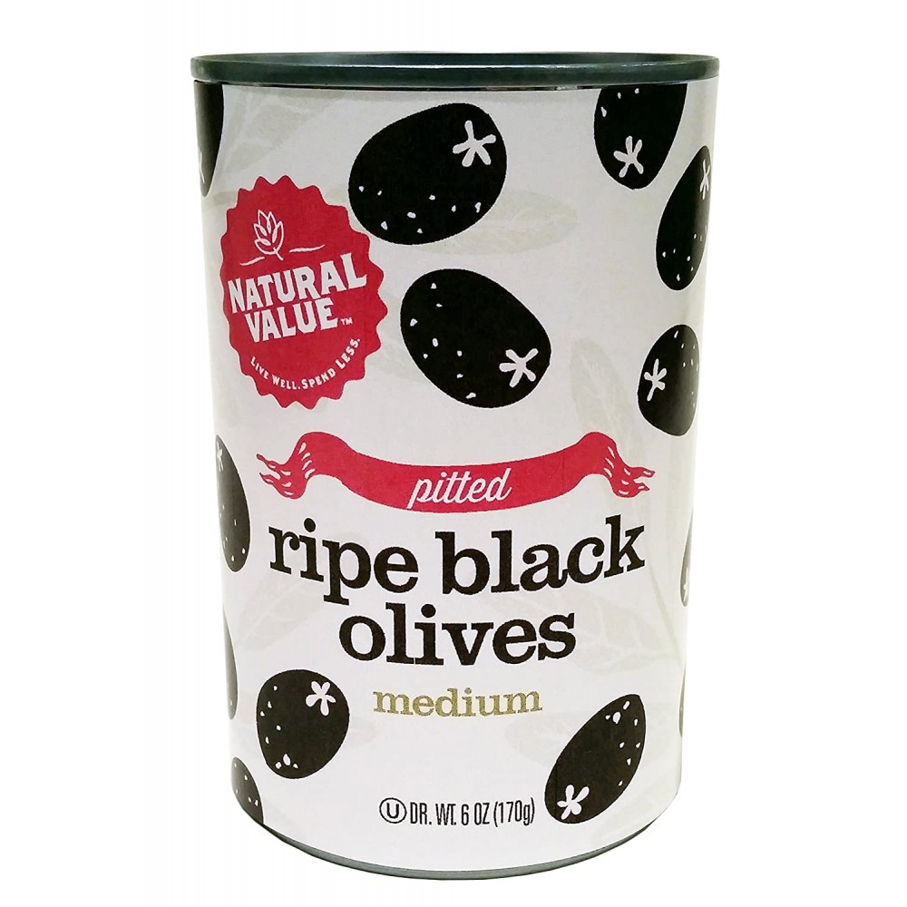 Natural Value Med Pittd Black Olives (24x6OZ )