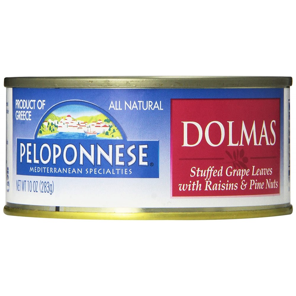 Peloponnese Stuffed Grape Leaves With Raisins & Pine Nuts, Dolmass (6x10Oz)