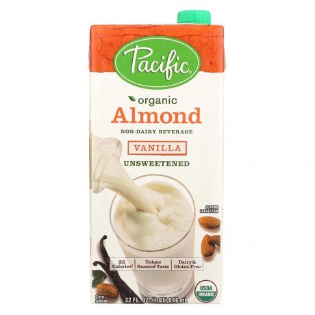 Pacific Natural Unsweetened Vanilla Almond Beverage (12x32 Oz)