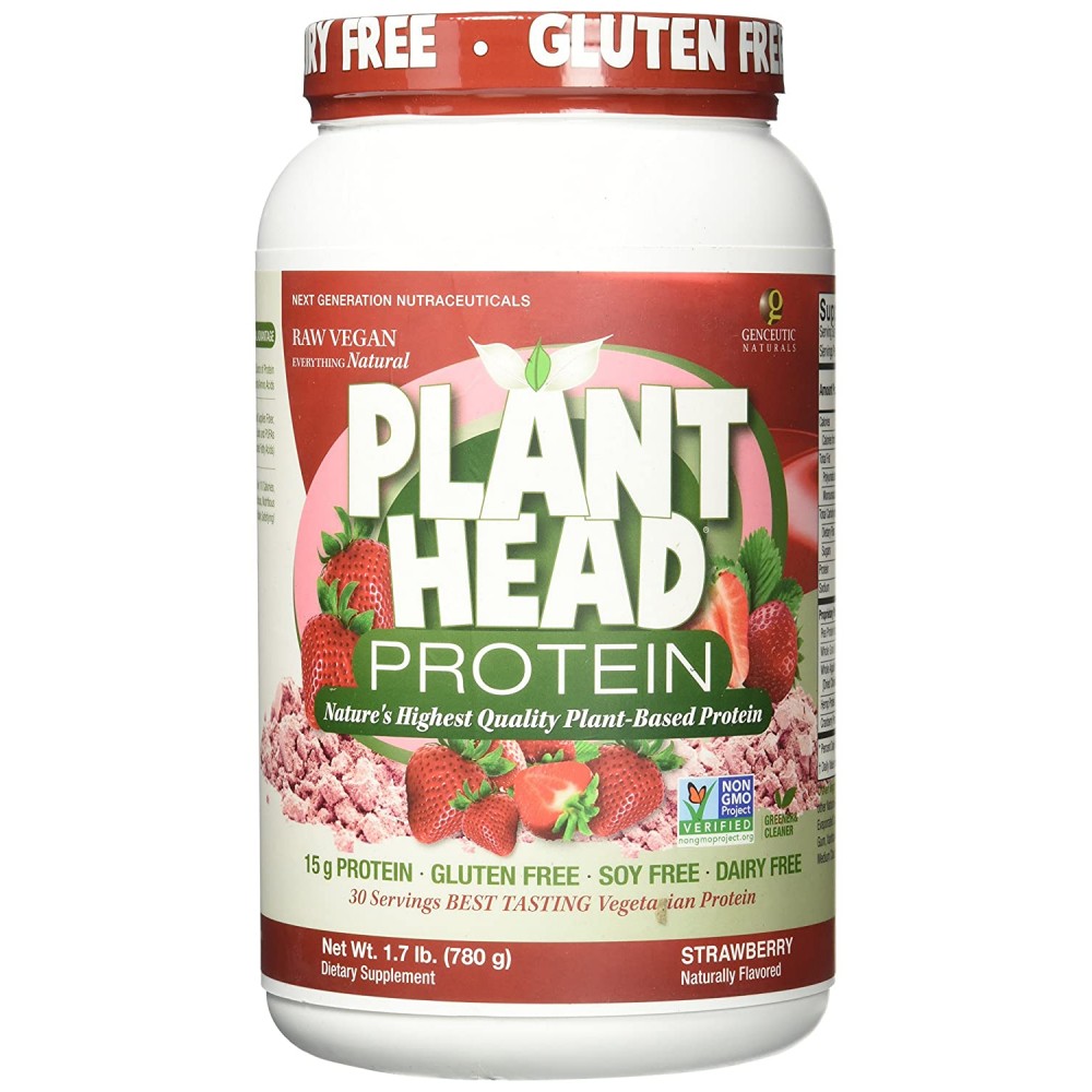 Genceutic Naturals Plant Head Protein Strawberry 1.7 lb