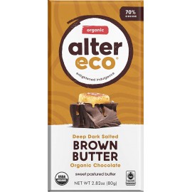 Alter Eco Dark Salted Brown Butter Organic Chocolate (12x2.82 OZ)