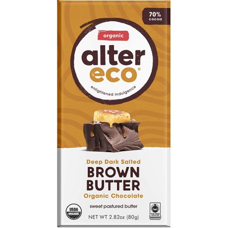 Alter Eco Dark Salted Brown Butter Organic Chocolate (12x2.82 OZ)