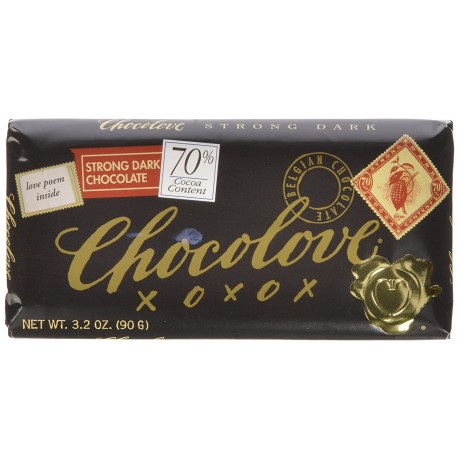 Chocolove Strong Dark Chocolate Bar (12x3.2 Oz)