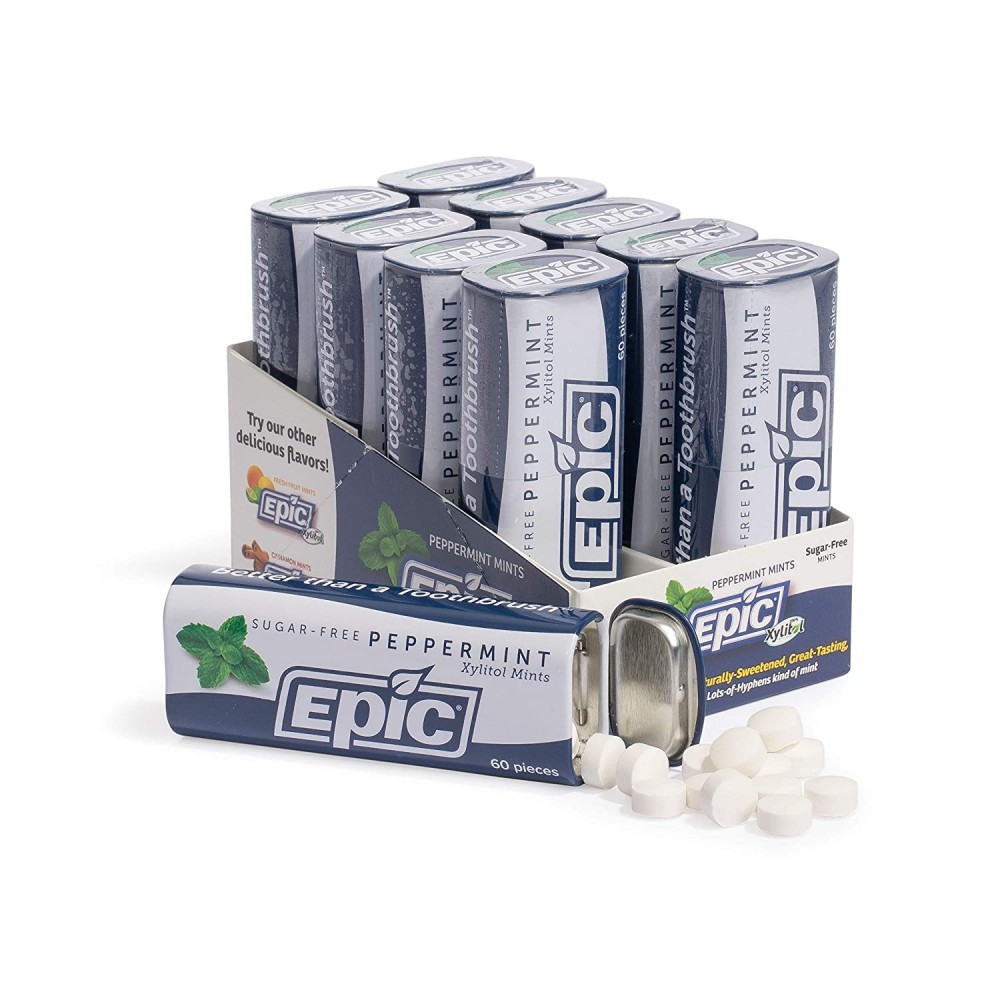 Epic Dental Xylitol Sweetened Peppermint (10x60 Ct)