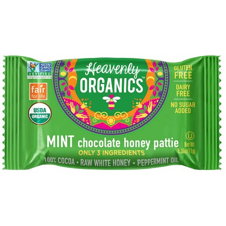 Heavenly Organics Raw Honey Chocolate Pattie, Mint (1x40 CT)