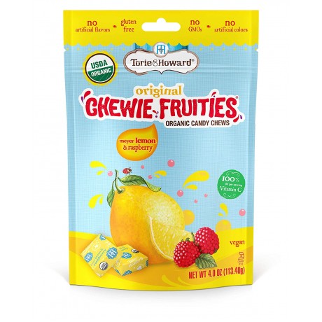 Torie and Howard Organic Meyer Lemon and Raspberry Chewie Fruities (6x4 OZ)