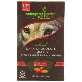 Endangered Species Bite Size Dark Chocolate With Cranberries (6x10 CT)