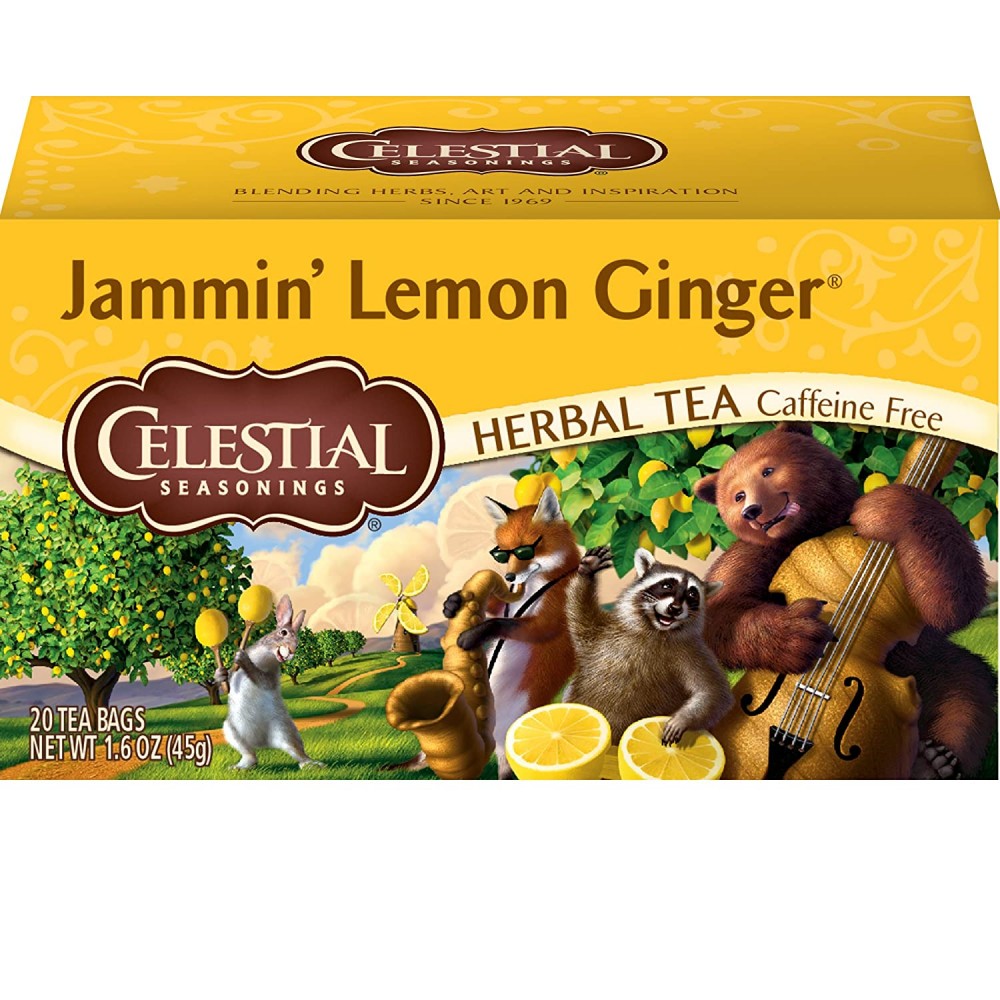 Celestial Seasonings Jammin' Lemon Ginger Herbal Tea (6x20 Bag)