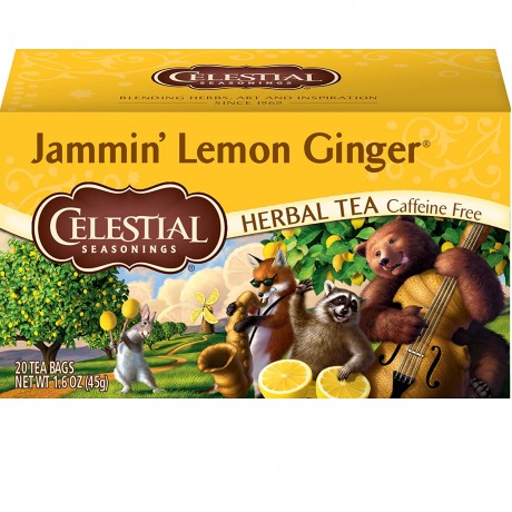 Celestial Seasonings Jammin' Lemon Ginger Herbal Tea (6x20 Bag)