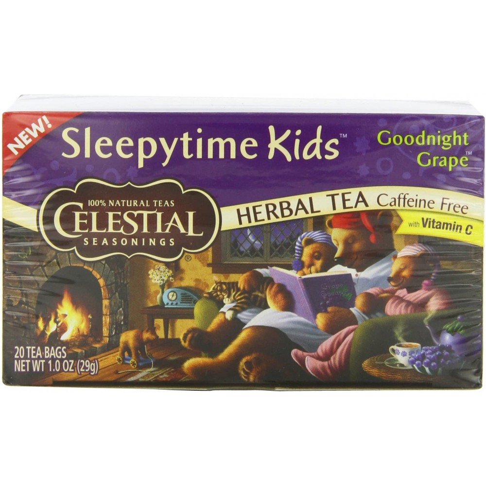 Celestial Seasonings Sleepytime Kids Goodnight Grape Herbal Tea (6x20 Bag)